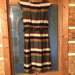 SOHO Apparel LTD sz 10 camo camouflage striped dress w/ belt